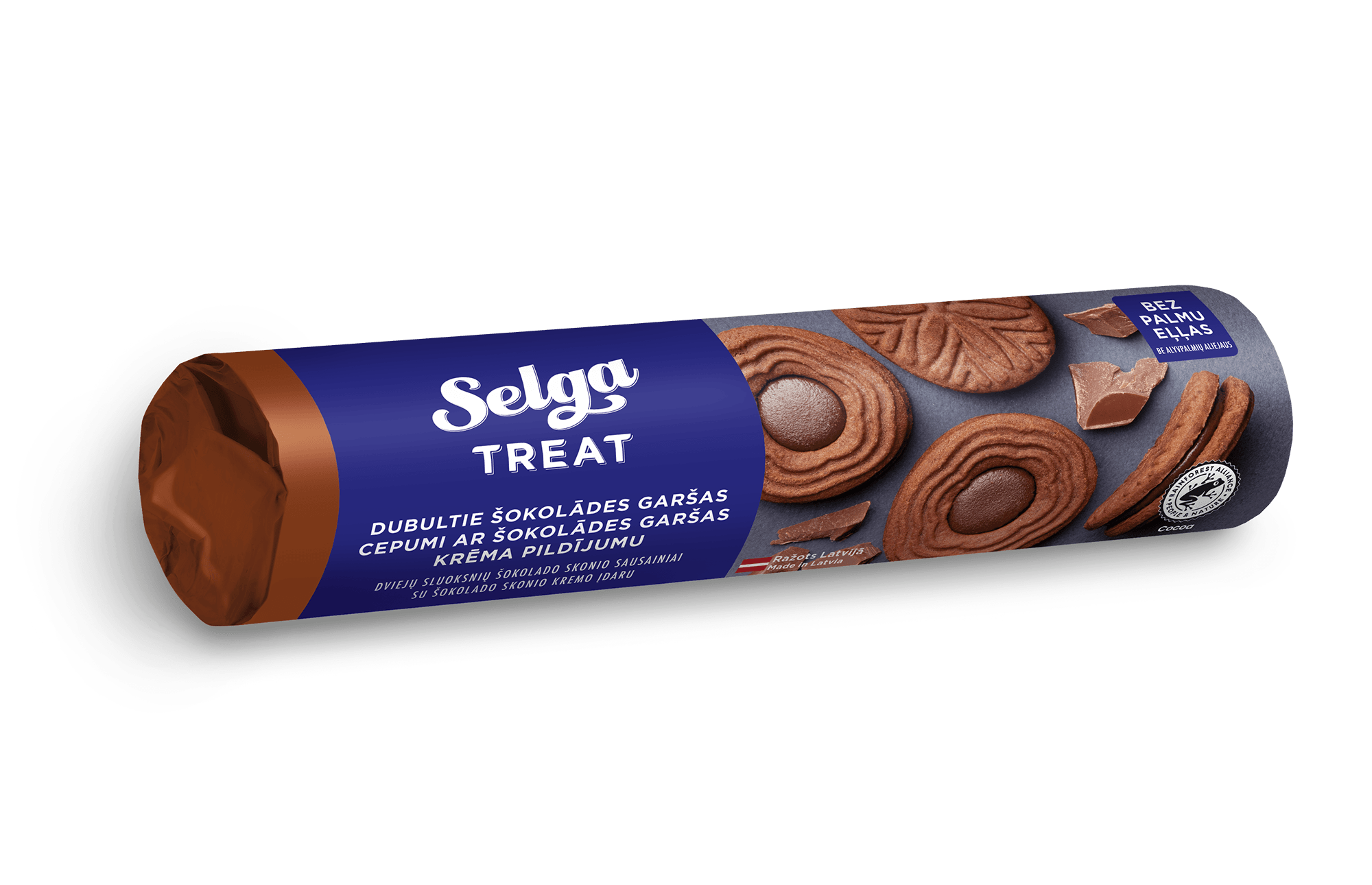 Dubultie šokolādes garšas cepumi ar šokolādes garšas krēma pildījumu