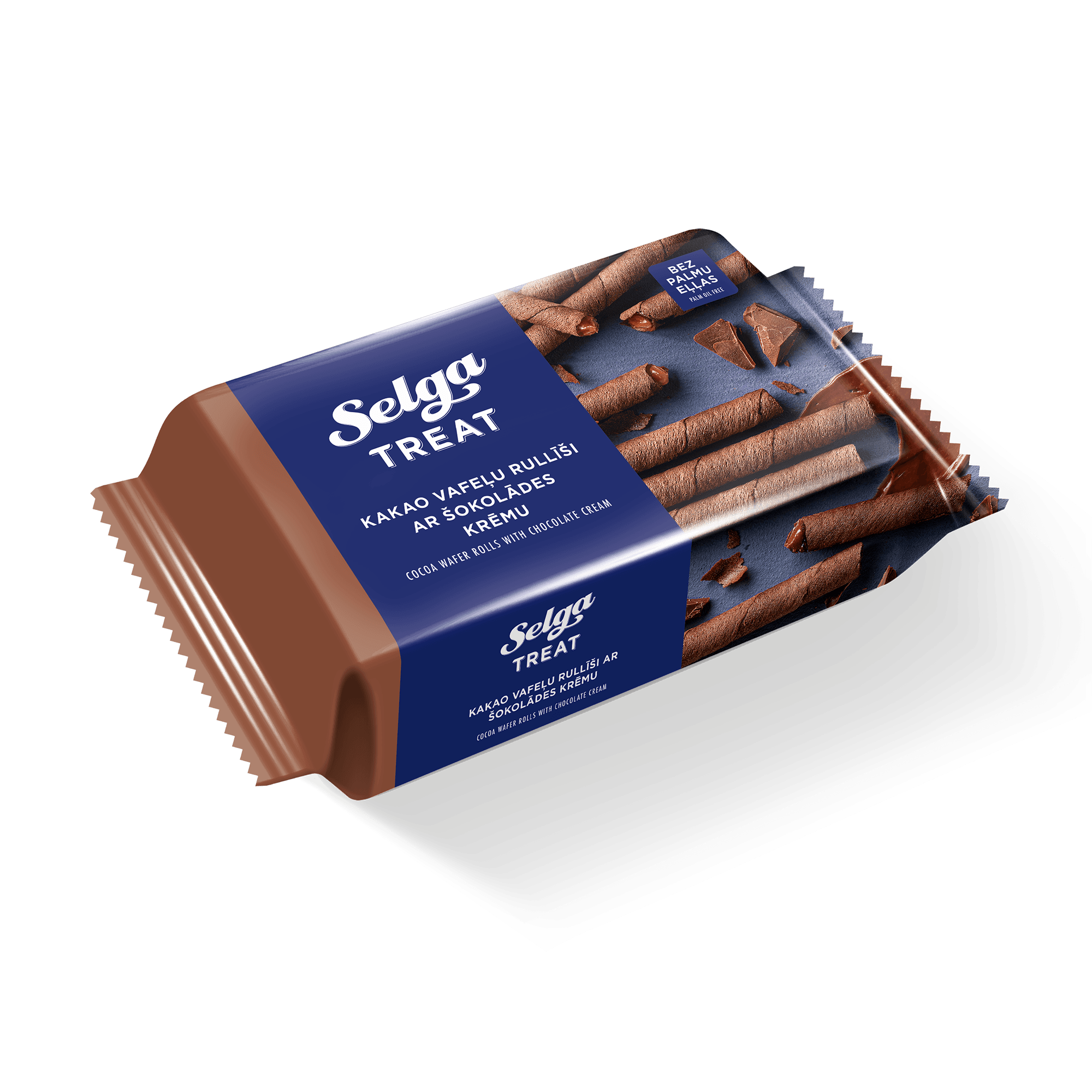 SELGA KAKAO VAFEĻU RULLĪŠI AR ŠOKOLĀDES KRĒMA PILDĪJUMU