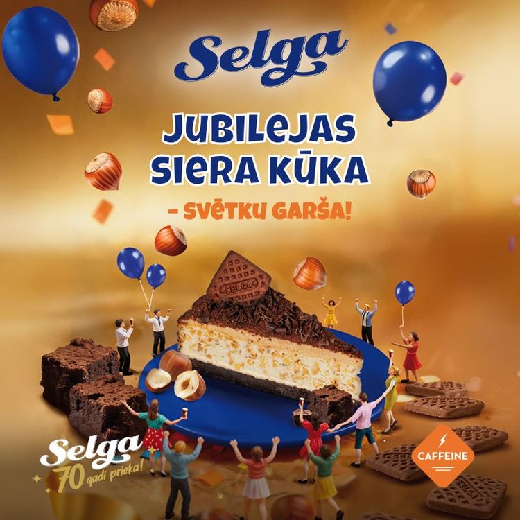 Selga 70 gadu jubilejas kūka sadarbībā ar “Caffeine”